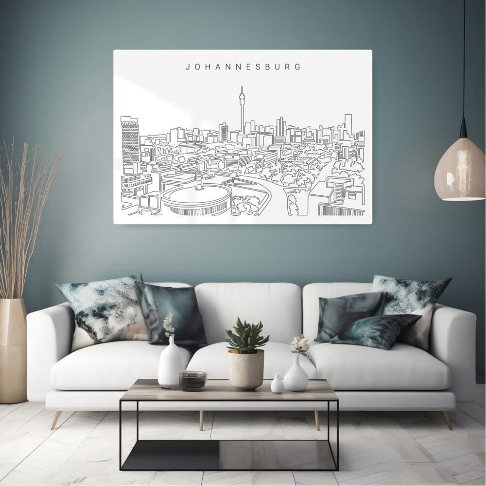 Johannesburg skyline Metal Print - Living Room - Light Johannesburg skyline Metal Print - Living Room - Light