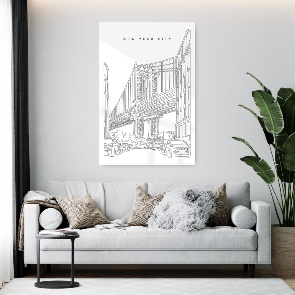 NYC Manhattan Bridge Metal Print - Living Room - Portrait NYC Manhattan Bridge Metal Print - Living Room - Portrait