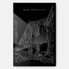 NYC Manhattan Bridge Metal Print Wall Art - Main - Portrait - Dark