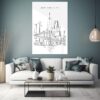 New York City Skyline Metal Print - Living Room - Portrait