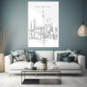 New York City Skyline Metal Print - Living Room - Portrait