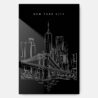 New York City Skyline Metal Print Wall Art - Main - Portrait - Dark