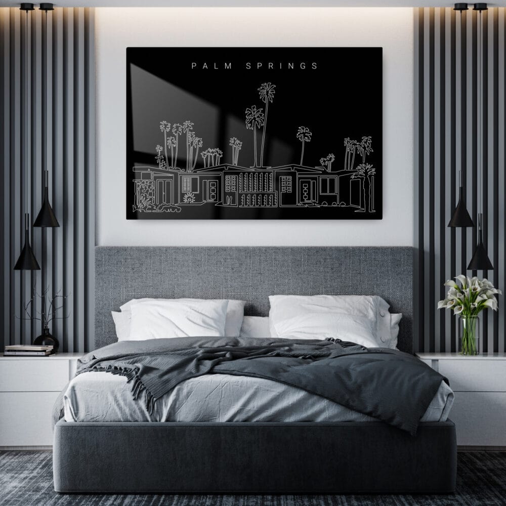 Palm Springs Metal Print - Bedroom - Dark Palm Springs Metal Print - Bedroom - Dark