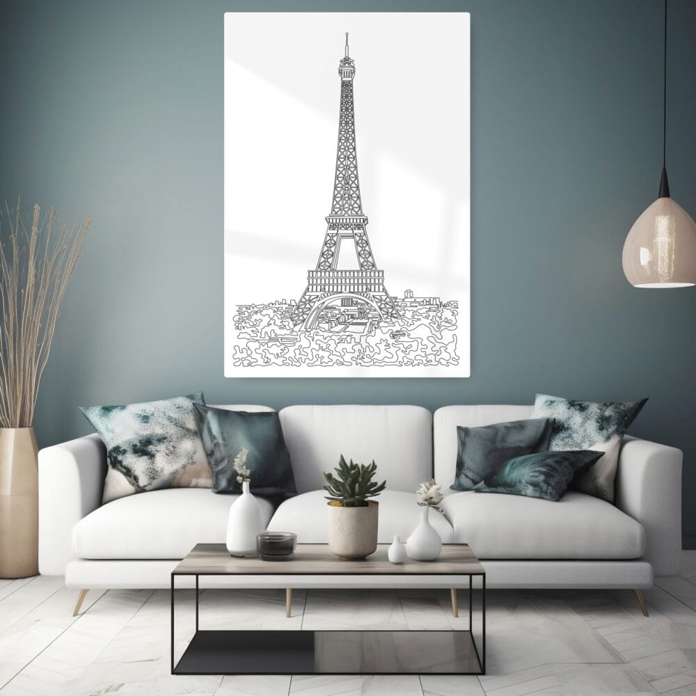 Paris Eiffel Tower Metal Print - Living Room - Portrait Paris Eiffel Tower Metal Print - Living Room - Portrait