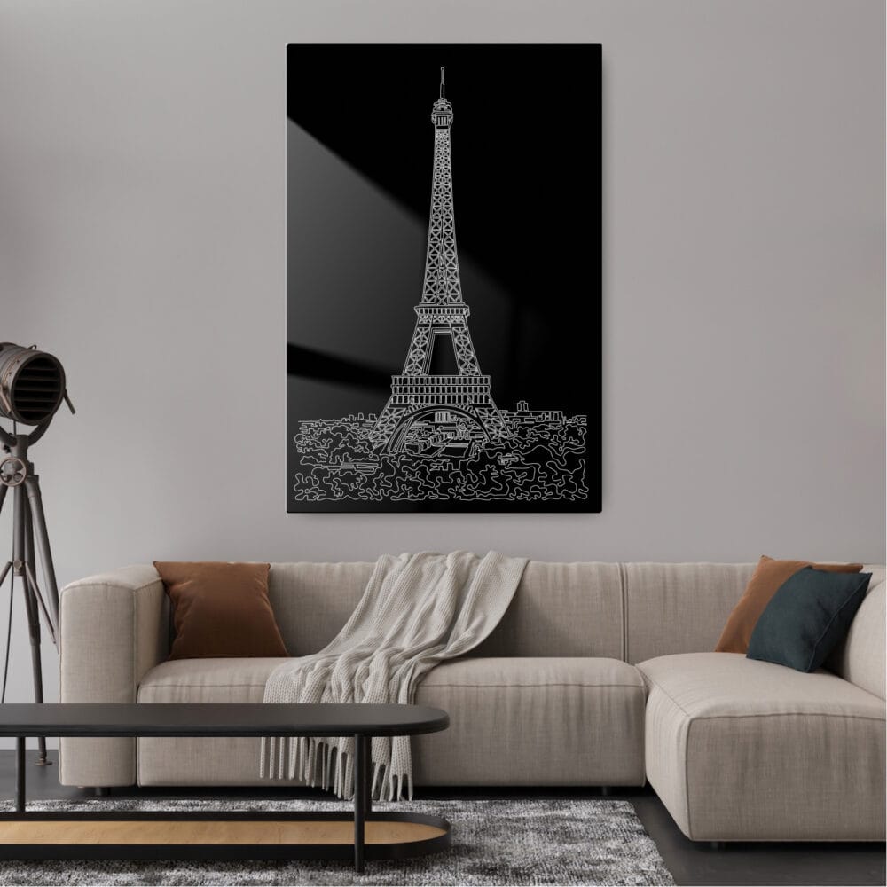 Paris Eiffel Tower Metal Print - Living Room - Portrait - Dark Paris Eiffel Tower Metal Print - Living Room - Portrait - Dark