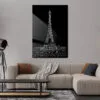 Paris Eiffel Tower Metal Print - Living Room - Portrait - Dark