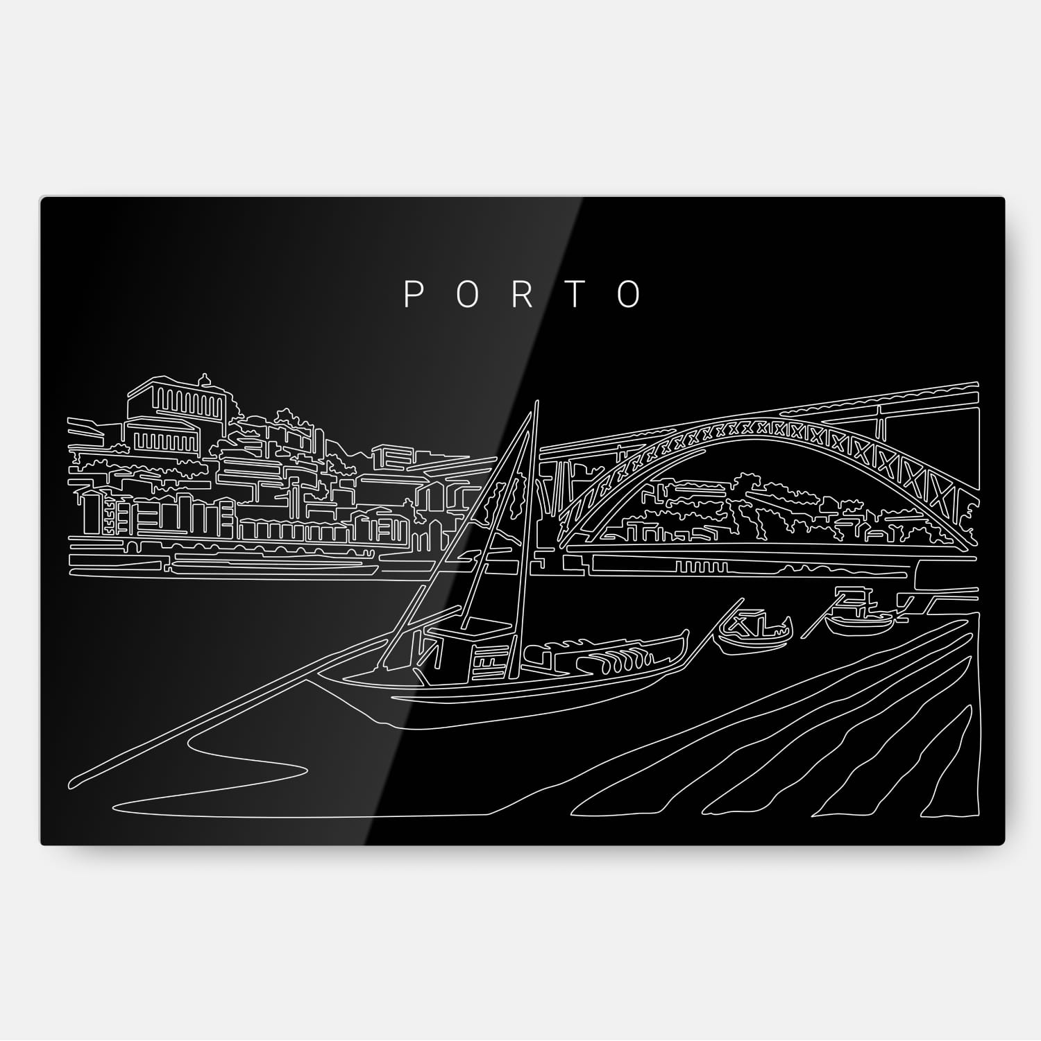 Porto Line Art Metal Print