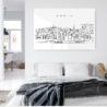 Porto Skyline Metal Print - Bed Room - Light