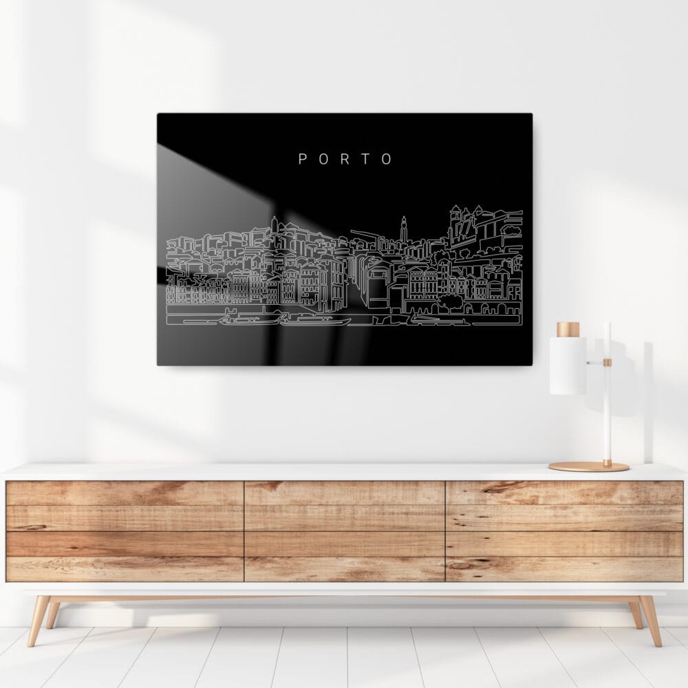 Porto Skyline Metal Print - Hallway - Dark Porto Skyline Metal Print - Hallway - Dark