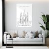 Salt Lake Temple Metal Print - Living Room - Portrait