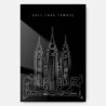 Salt Lake Temple Metal Print Wall Art - Main - Portrait - Dark
