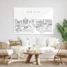 San Jose Skyline Metal Print - Living Room - Light