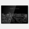 San Jose Skyline Metal Print Wall Art - Main - Dark