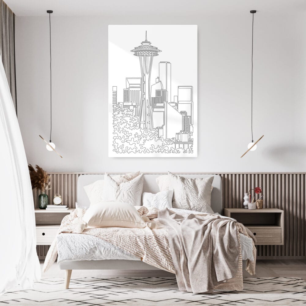 Seattle Space Needle Metal Print - Bedroom - Portrait Seattle Space Needle Metal Print - Bedroom - Portrait
