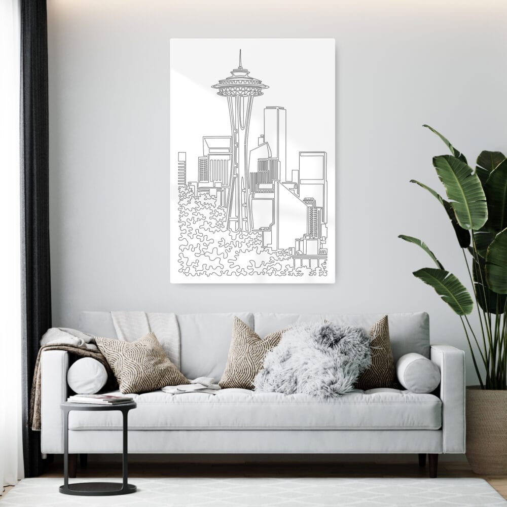 Seattle Space Needle Metal Print - Living Room - Portrait Seattle Space Needle Metal Print - Living Room - Portrait