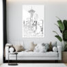 Seattle Space Needle Metal Print - Living Room - Portrait