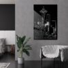Seattle Space Needle Metal Print - Lounge - Portrait - Dark