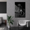 Seattle Space Needle Metal Print - Lounge - Portrait - Dark