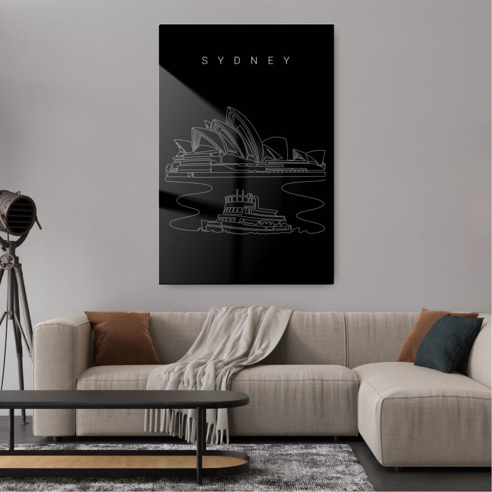 Sydney Opera House Metal Print - Living Room - Portrait - Dark Sydney Opera House Metal Print - Living Room - Portrait - Dark