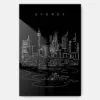 Sydney Skyline Metal Print Wall Art - Main - Portrait - Dark
