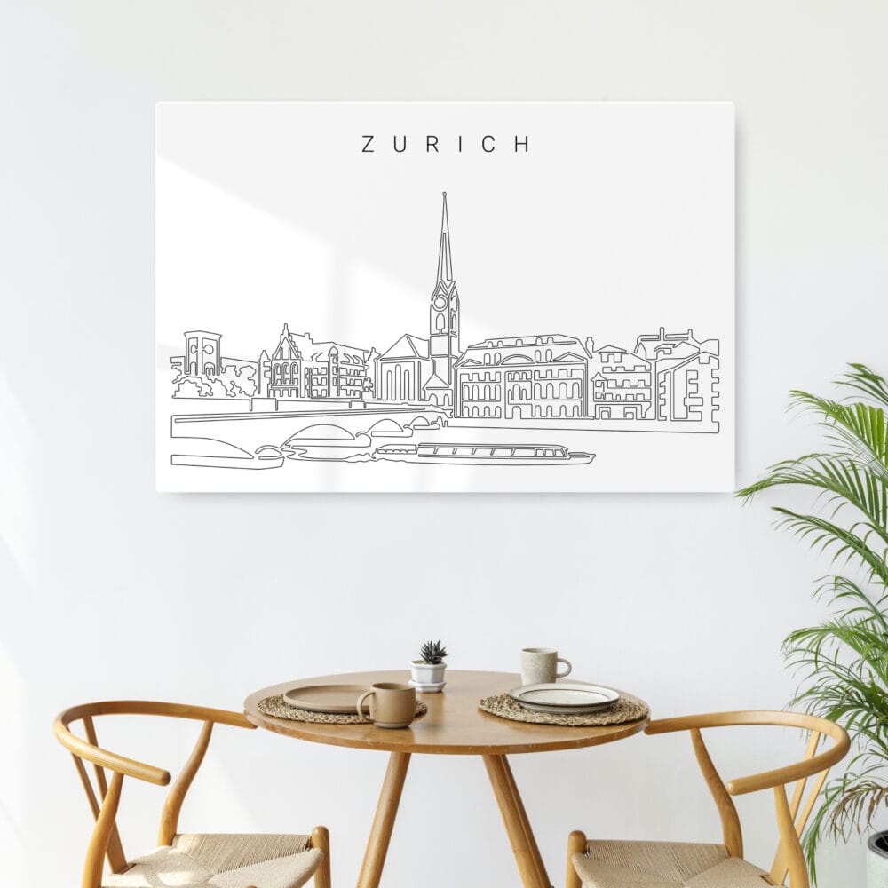 Zurich Skyline Metal Print - Kitchen - Light Zurich Skyline Metal Print - Kitchen - Light