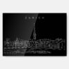 Zurich Skyline Metal Print Wall Art - Main - Dark