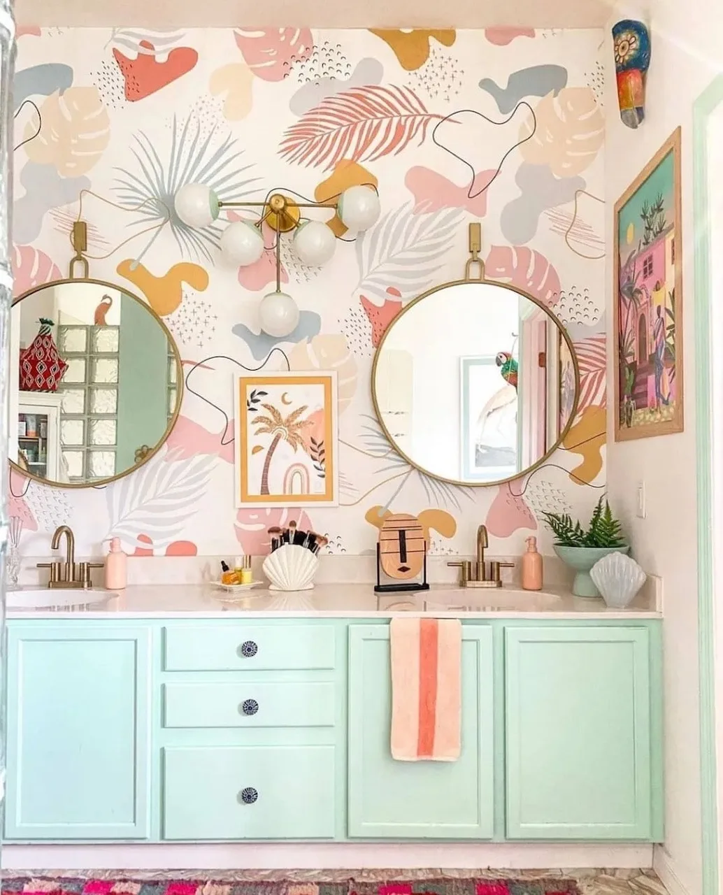 dopamine decor happiness at home colorful bathroom