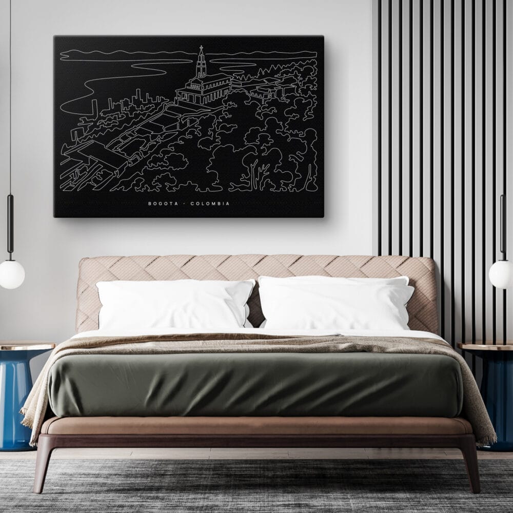 Bogota Colombia Canvas Art Print - Bed Room - Dark Bogota Colombia Canvas Art Print - Bed Room - Dark