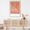 Framed Chicago Line Art Poster for Living Room - Portrait
