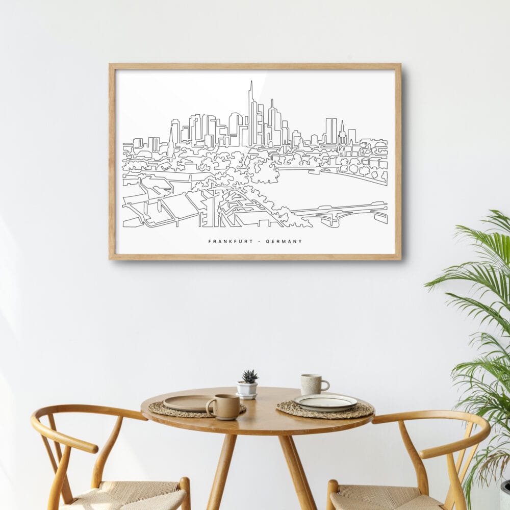 Framed Frankfurt Main Skyline Wall Art for Kitchen Table Framed Frankfurt Main Skyline Wall Art for Kitchen Table
