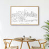 Framed Frankfurt Main Skyline Wall Art for Kitchen Table