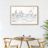 Framed Mexico City Wall Art for Kitchen Table
