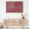Framed Mexico City Wall Art for Living Room - Dark