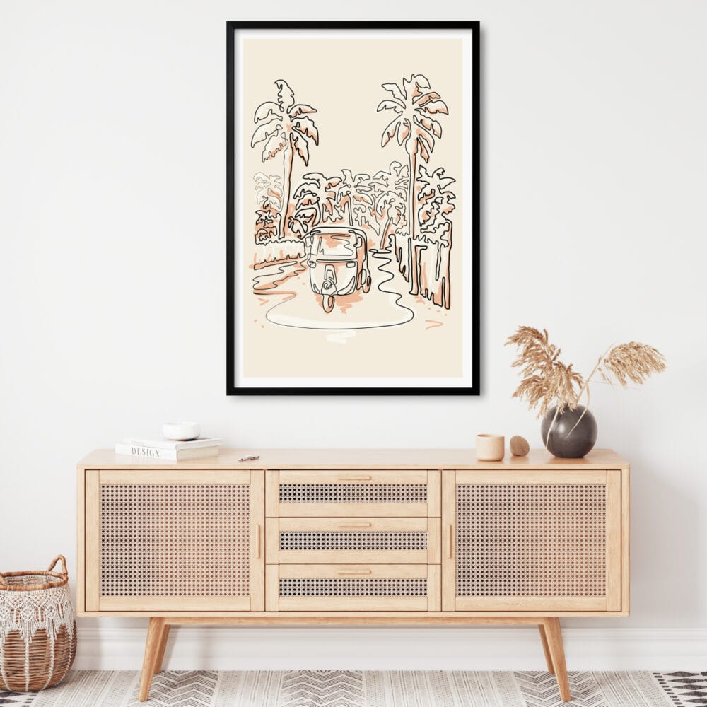 Framed Tuk Tuk Wall Art for Hallway - Portrait Framed Tuk Tuk Wall Art for Hallway - Portrait