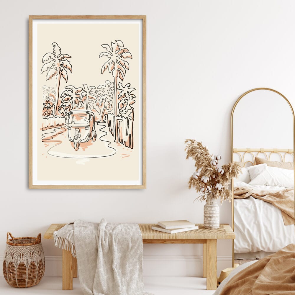 Framed Tuk Tuk Wall Art for Kitchen - Portrait Framed Tuk Tuk Wall Art for Kitchen - Portrait