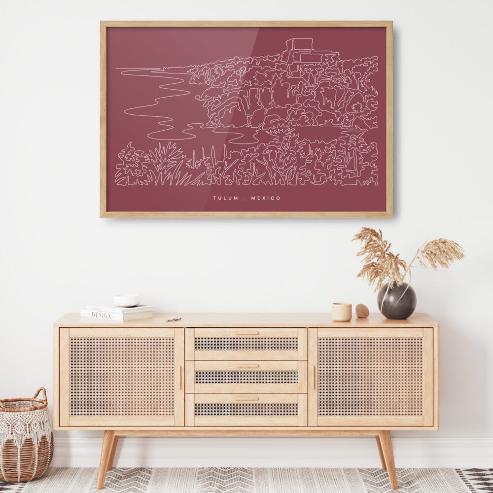 Framed Tulum Mexico Wall Art for Living Room - Dark Framed Tulum Mexico Wall Art for Living Room - Dark
