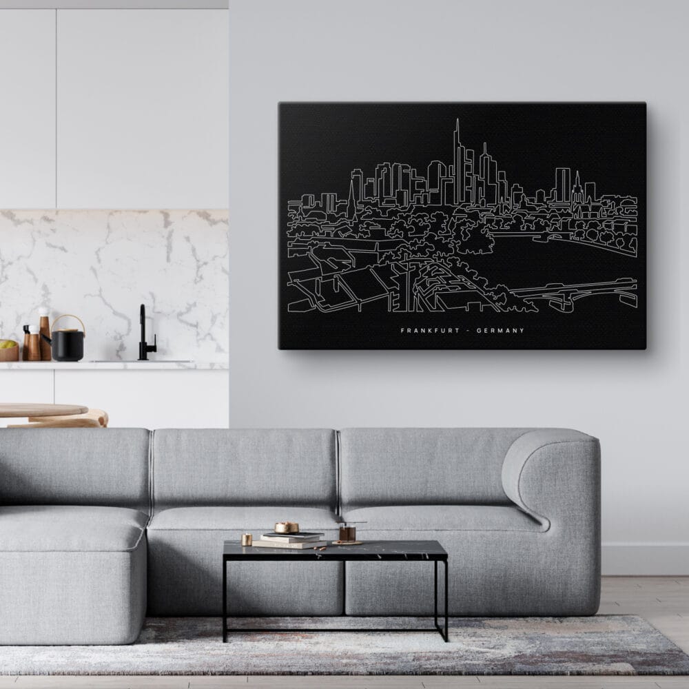 Frankfurt Main Canvas Art Print - Living Room - Dark Frankfurt Main Canvas Art Print - Living Room - Dark