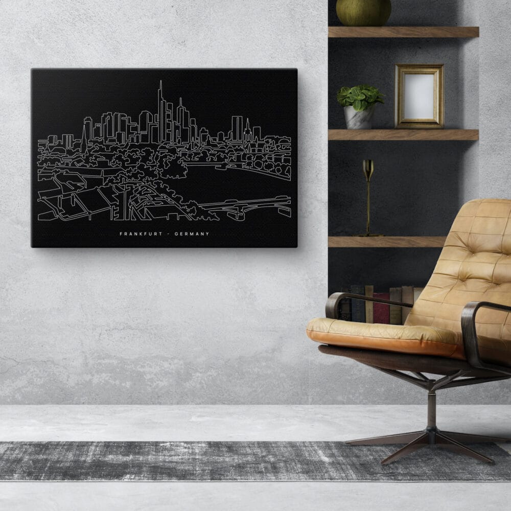 Frankfurt Main Canvas Art Print - office - Dark Frankfurt Main Canvas Art Print - office - Dark