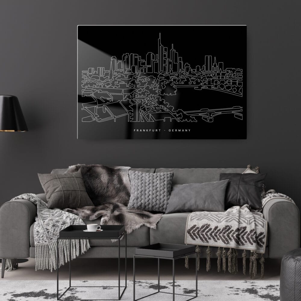 Frankfurt Main Metal Print - Living Room - Dark Frankfurt Main Metal Print - Living Room - Dark