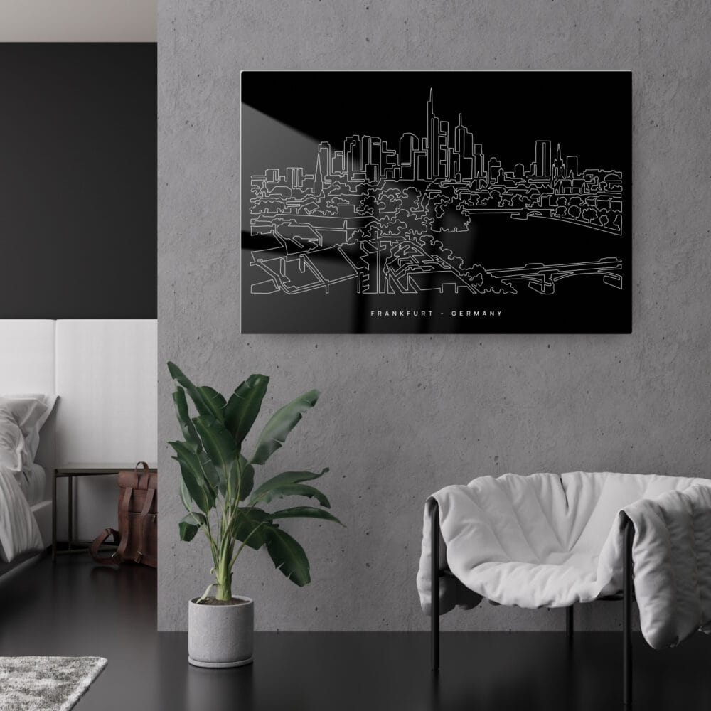 Frankfurt Main Metal Print - Lounge - Dark Frankfurt Main Metal Print - Lounge - Dark