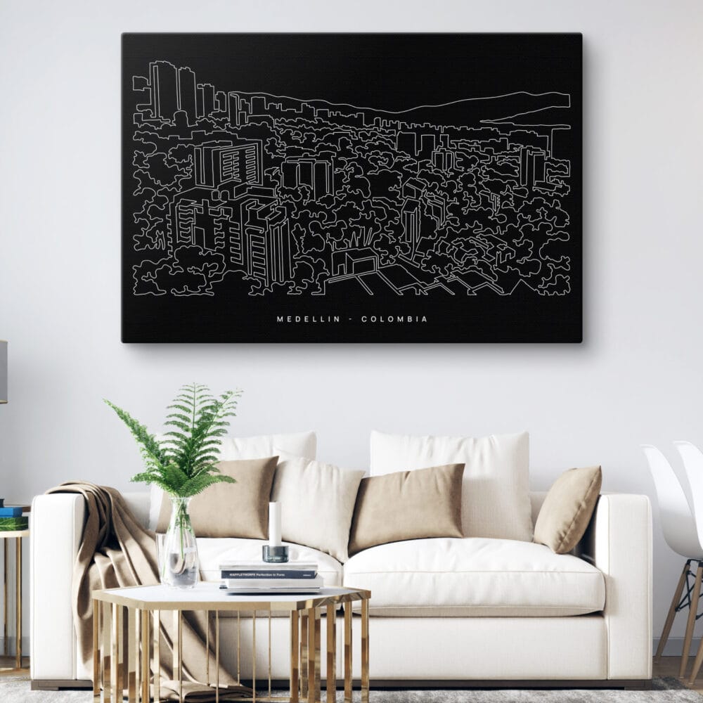 Medellin Colombia Canvas Art Print - Living Room - Dark Medellin Colombia Canvas Art Print - Living Room - Dark