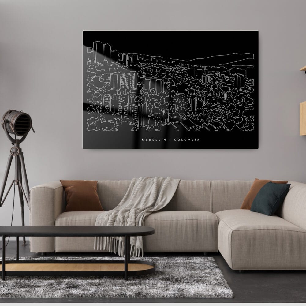 Medellin Colombia Metal Print - Living Room - Dark Medellin Colombia Metal Print - Living Room - Dark