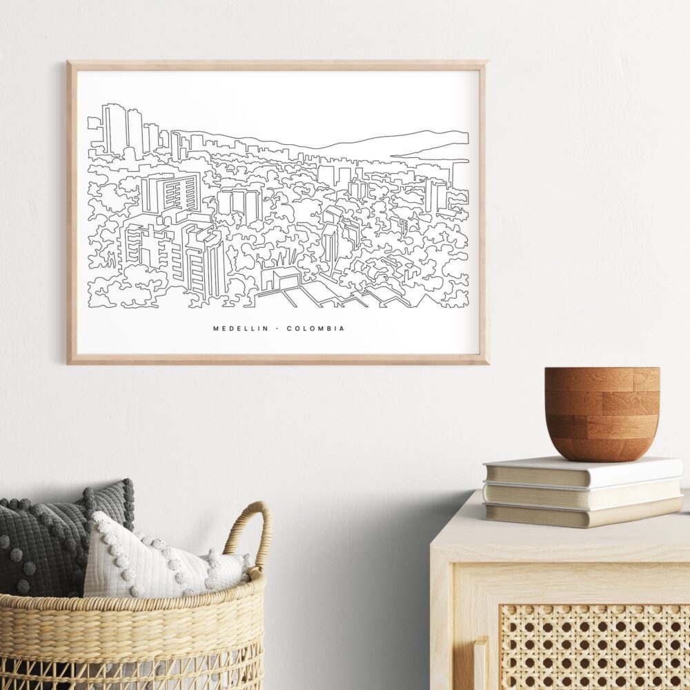 Medellin Skyline Art Print for TV Room Medellin Skyline Art Print for TV Room