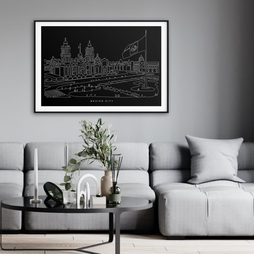 Mexico City Art Print for Living Room - Dark Mexico City Art Print for Living Room - Dark