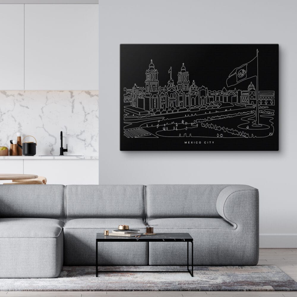 Mexico City Canvas Art Print - Living Room - Dark Mexico City Canvas Art Print - Living Room - Dark