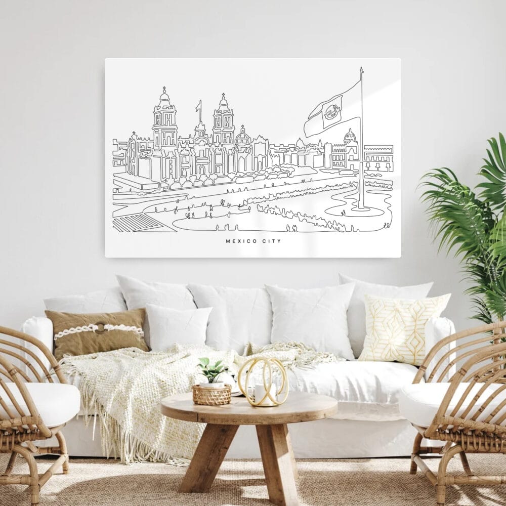 Mexico City Metal Print - Living Room - Light Mexico City Metal Print - Living Room - Light