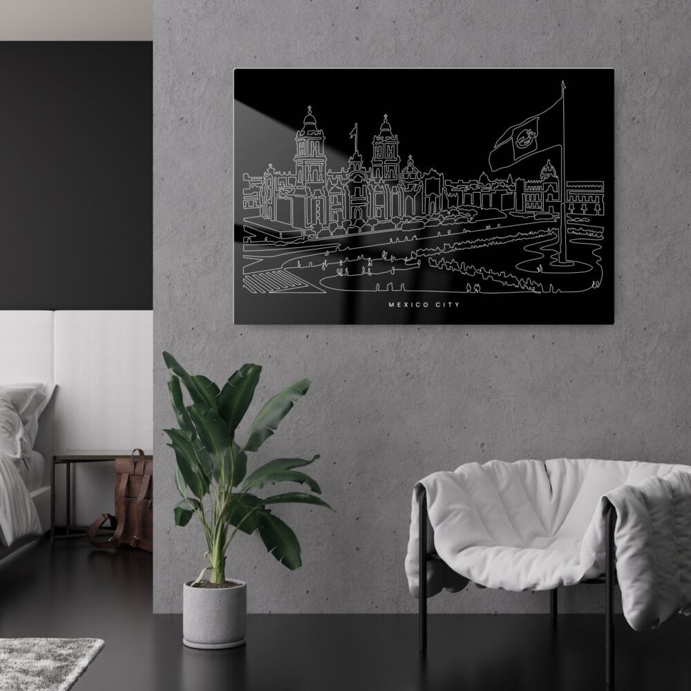 Mexico City Metal Print - Lounge - Dark Mexico City Metal Print - Lounge - Dark