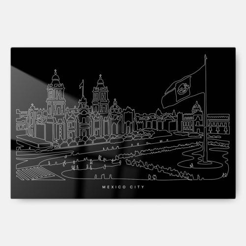 Mexico City Metal Print Wall Art - Main - Dark