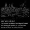 Mexico City One Line Drawing Art - Dark