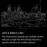 Mexico City One Line Drawing Art - Dark
